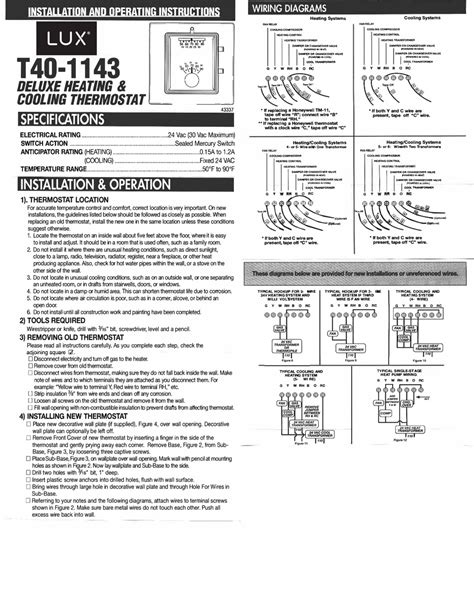 Lux-Products-T40-1143-Thermostat-User-Manual